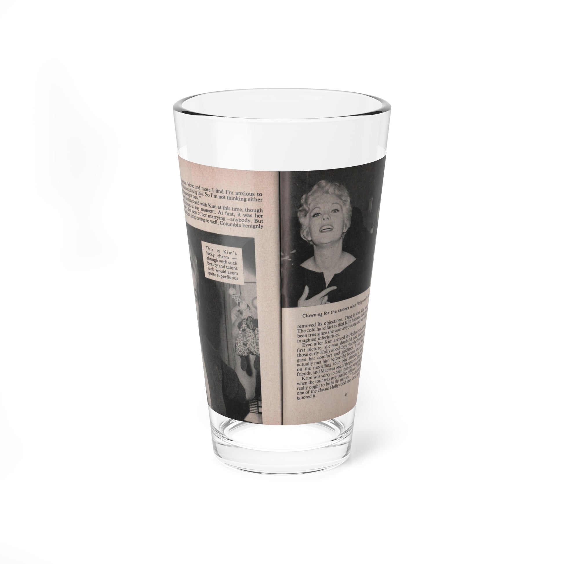 Kim Novak #160 - Scanned Mag. 66 Photos 1 (Vintage Female Icon) Pint Glass 16oz-16oz-Go Mug Yourself