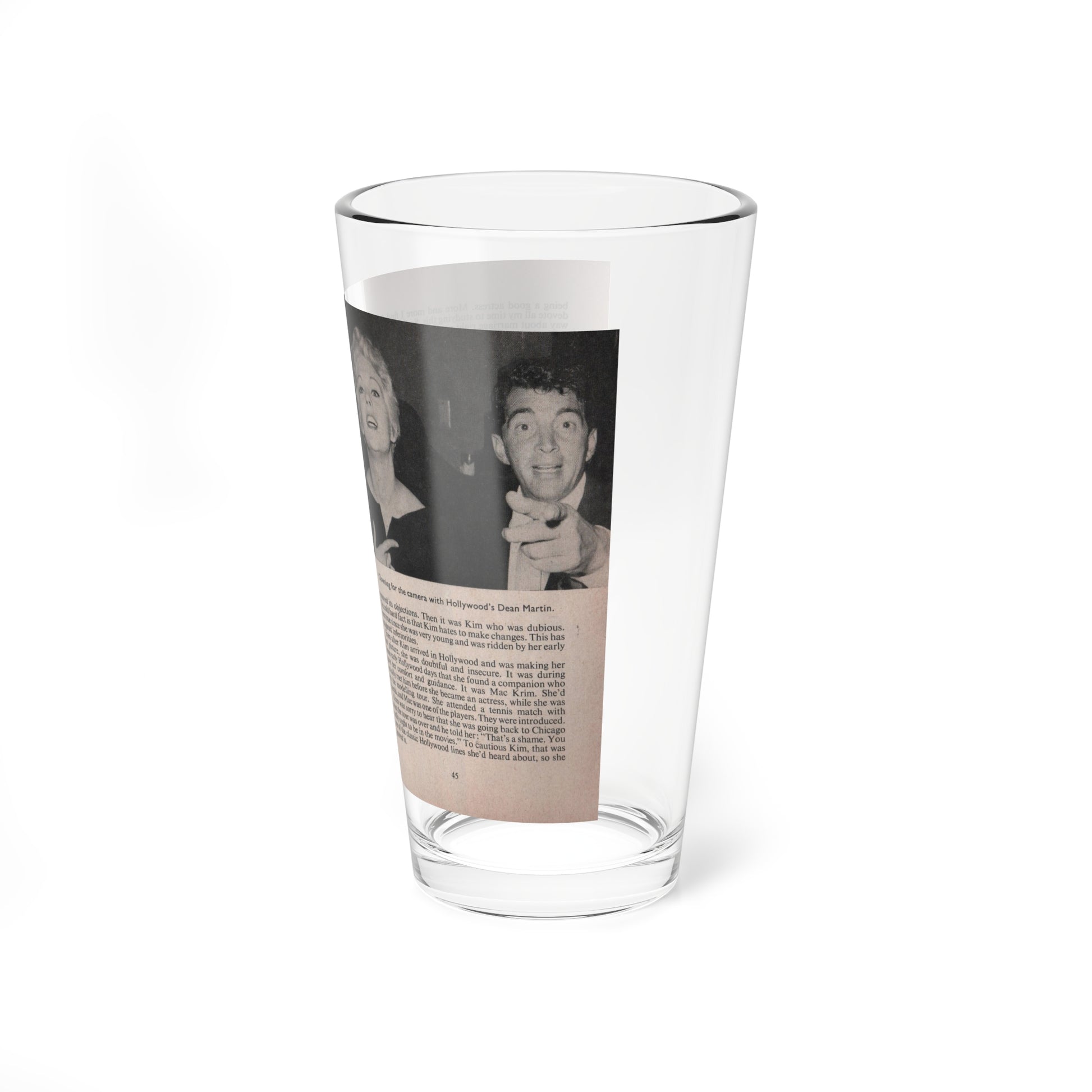 Kim Novak #160 - Scanned Mag. 66 Photos 1 (Vintage Female Icon) Pint Glass 16oz-Go Mug Yourself