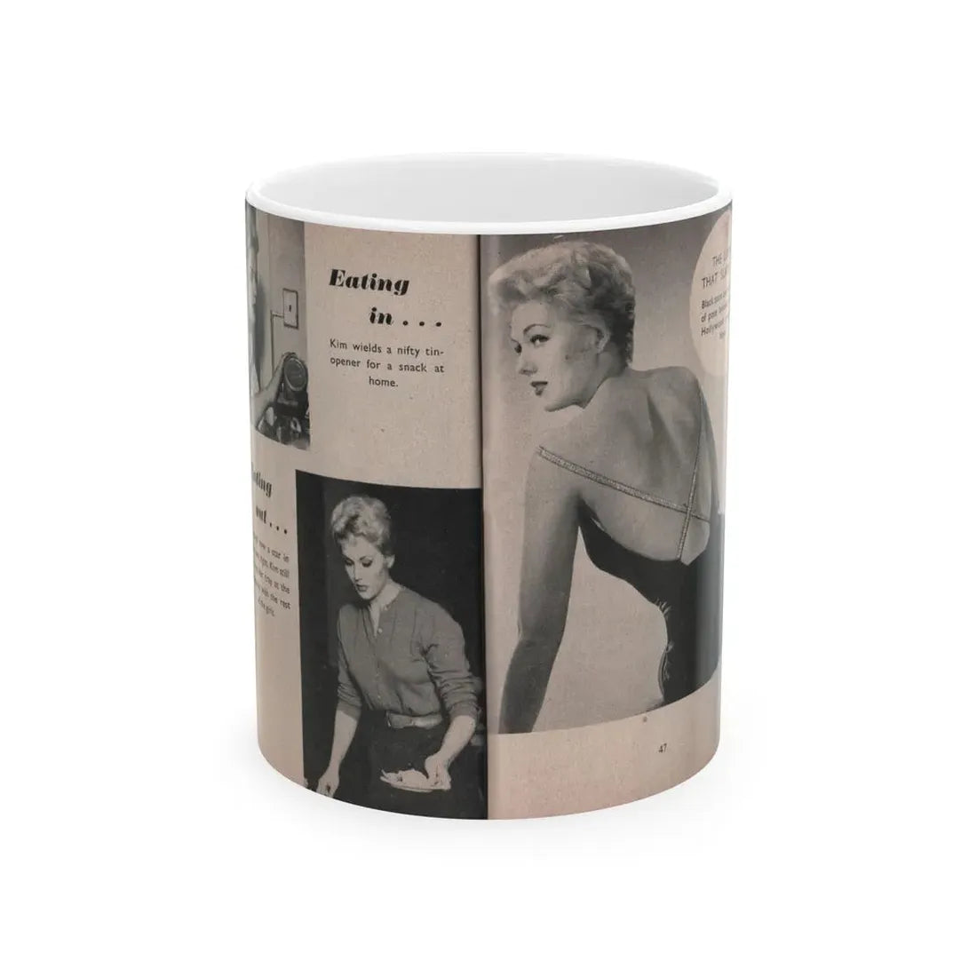 Kim Novak #161 - Scanned Mag. 66 Photos (Vintage Female Icon) White Coffee Mug 11oz - Go Mug Yourself