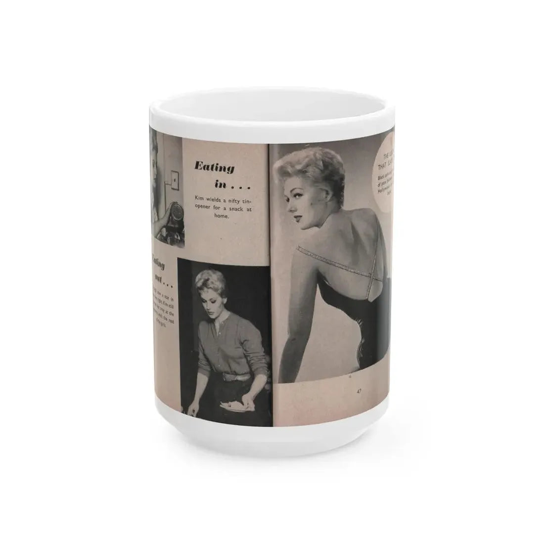 Kim Novak #161 - Scanned Mag. 66 Photos (Vintage Female Icon) White Coffee Mug 15oz - Go Mug Yourself