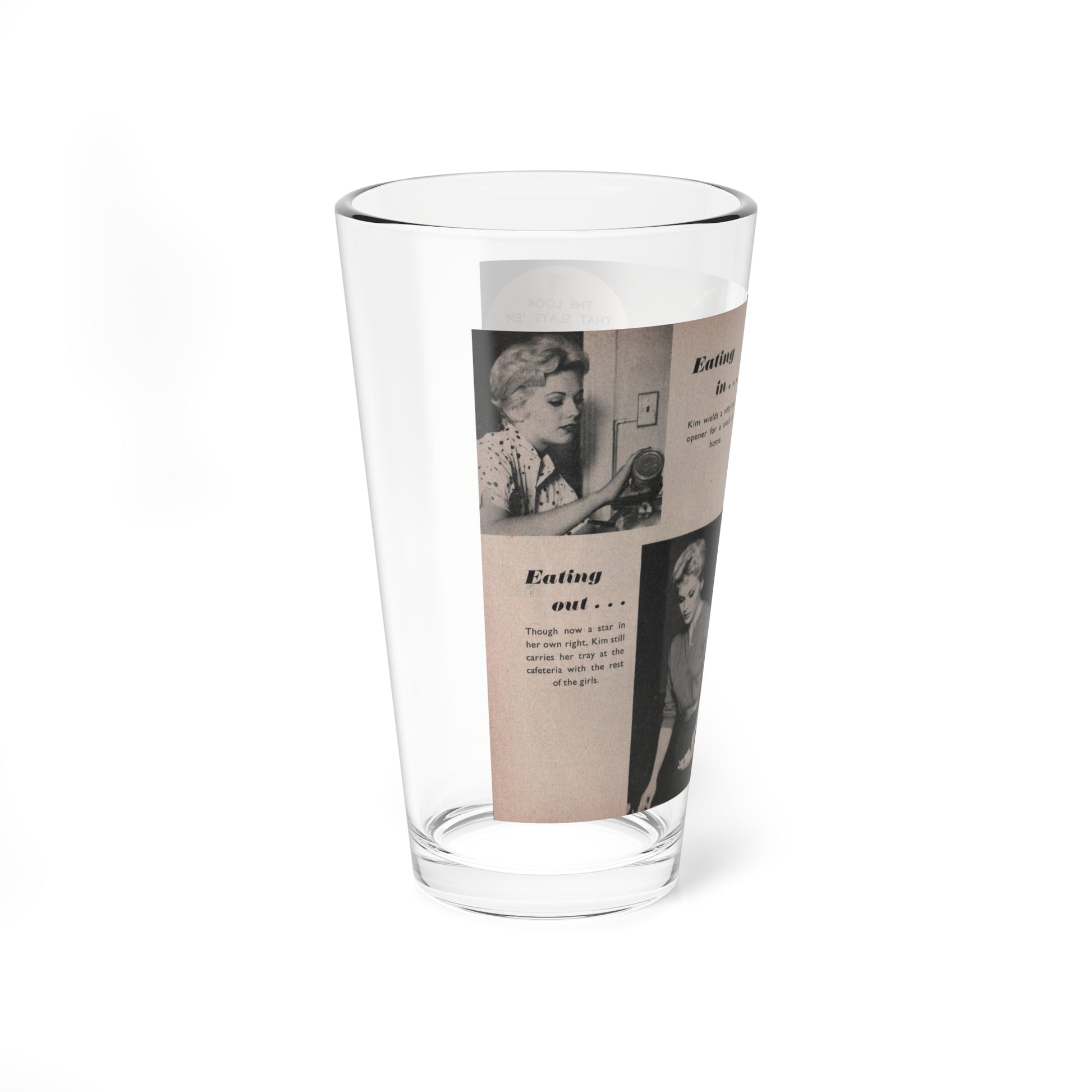 Kim Novak #161 - Scanned Mag. 66 Photos (Vintage Female Icon) Pint Glass 16oz-Go Mug Yourself