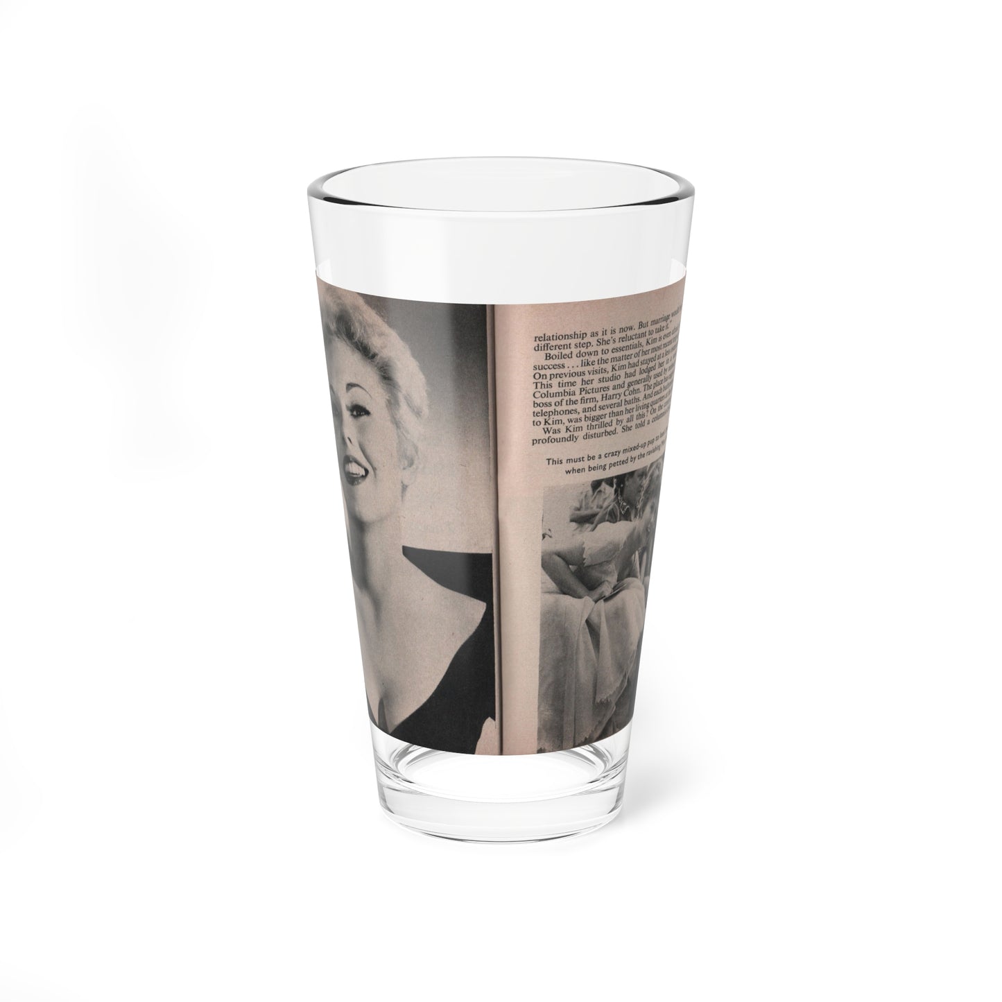 Kim Novak #162 - Scanned Mag. 66 Photos (Vintage Female Icon) Pint Glass 16oz-16oz-Go Mug Yourself