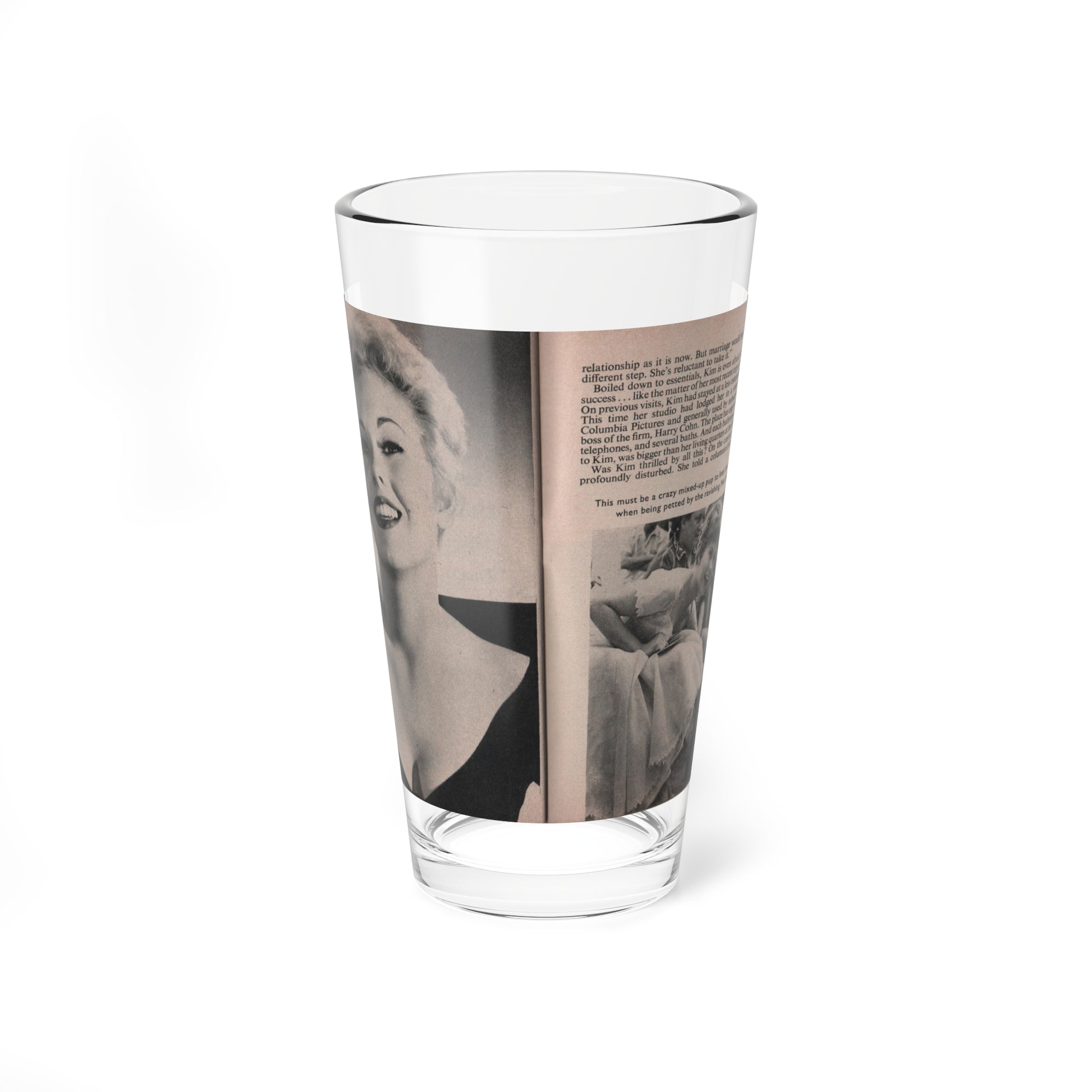 Kim Novak #162 - Scanned Mag. 66 Photos (Vintage Female Icon) Pint Glass 16oz-16oz-Go Mug Yourself