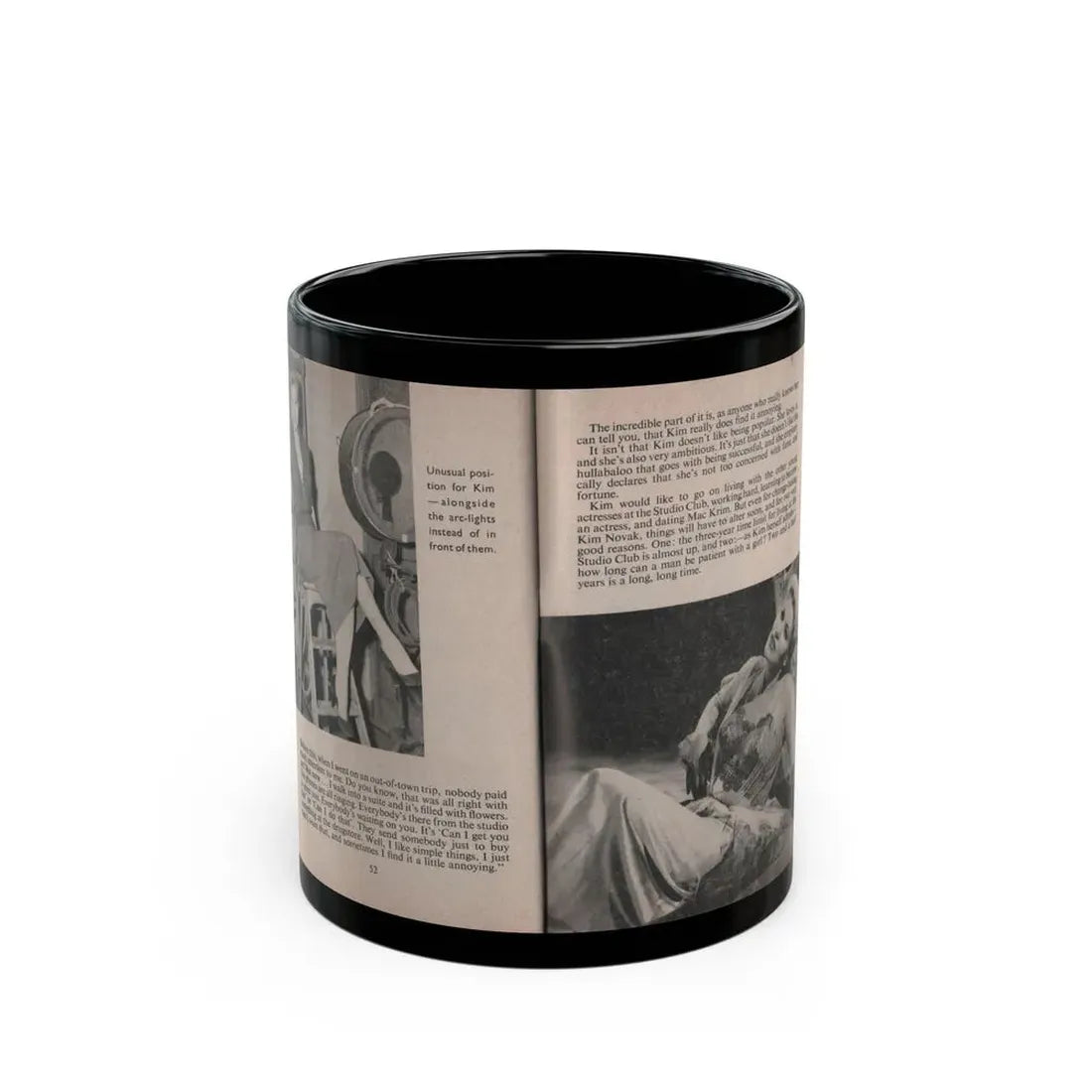 Kim Novak #163 - Scanned Mag. 66 Photos (Vintage Female Icon) Black Coffee Mug 11oz - Go Mug Yourself