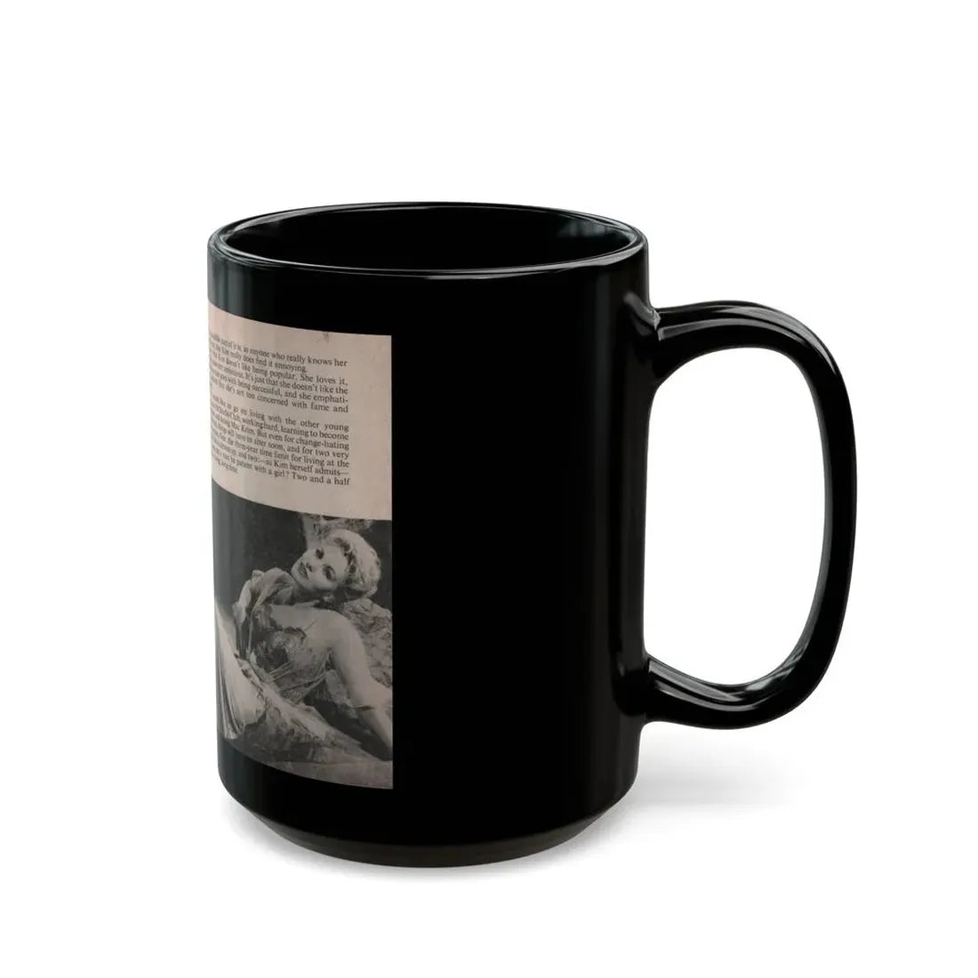 Kim Novak #163 - Scanned Mag. 66 Photos (Vintage Female Icon) Black Coffee Mug - Go Mug Yourself
