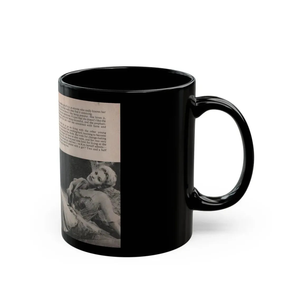 Kim Novak #163 - Scanned Mag. 66 Photos (Vintage Female Icon) Black Coffee Mug - Go Mug Yourself