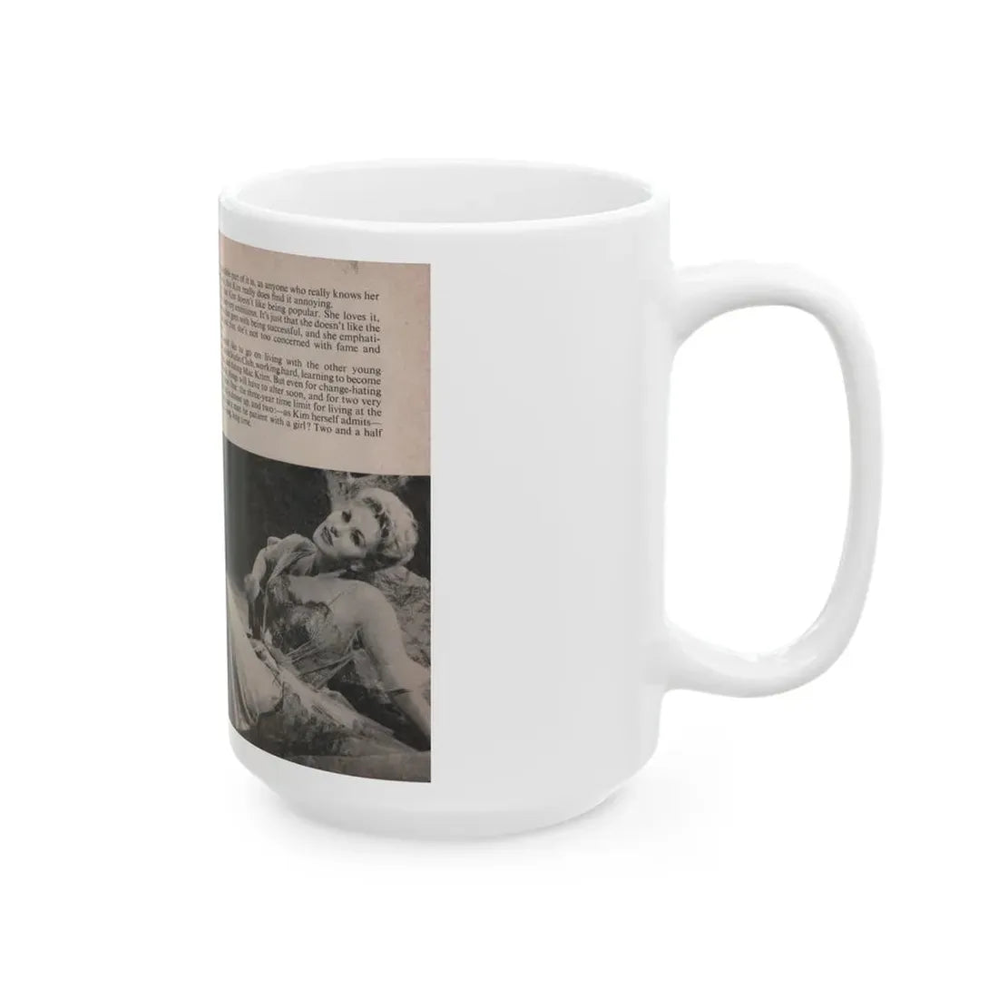 Kim Novak #163 - Scanned Mag. 66 Photos (Vintage Female Icon) White Coffee Mug - Go Mug Yourself