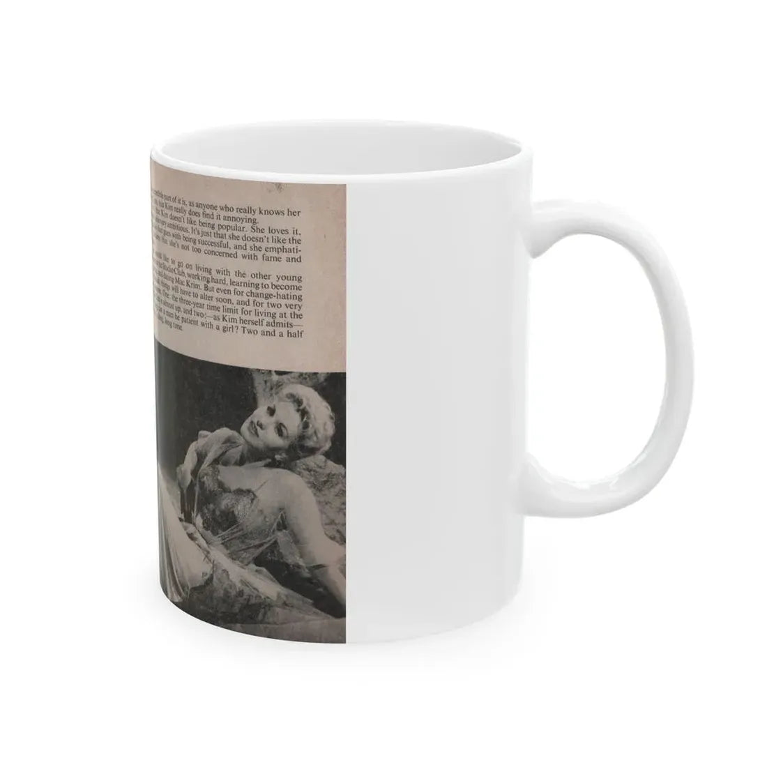 Kim Novak #163 - Scanned Mag. 66 Photos (Vintage Female Icon) White Coffee Mug - Go Mug Yourself