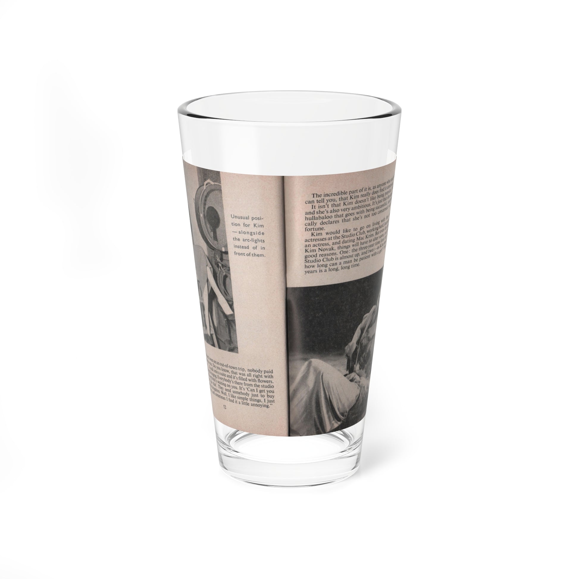 Kim Novak #163 - Scanned Mag. 66 Photos (Vintage Female Icon) Pint Glass 16oz-16oz-Go Mug Yourself