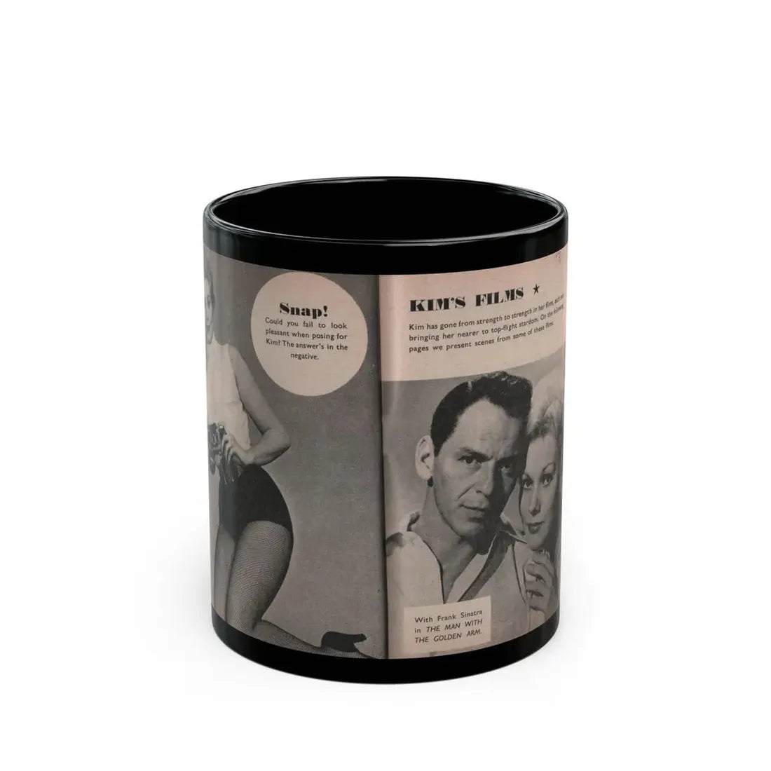 Kim Novak #164 - Scanned Mag. 66 Photos (Vintage Female Icon) Black Coffee Mug 11oz - Go Mug Yourself