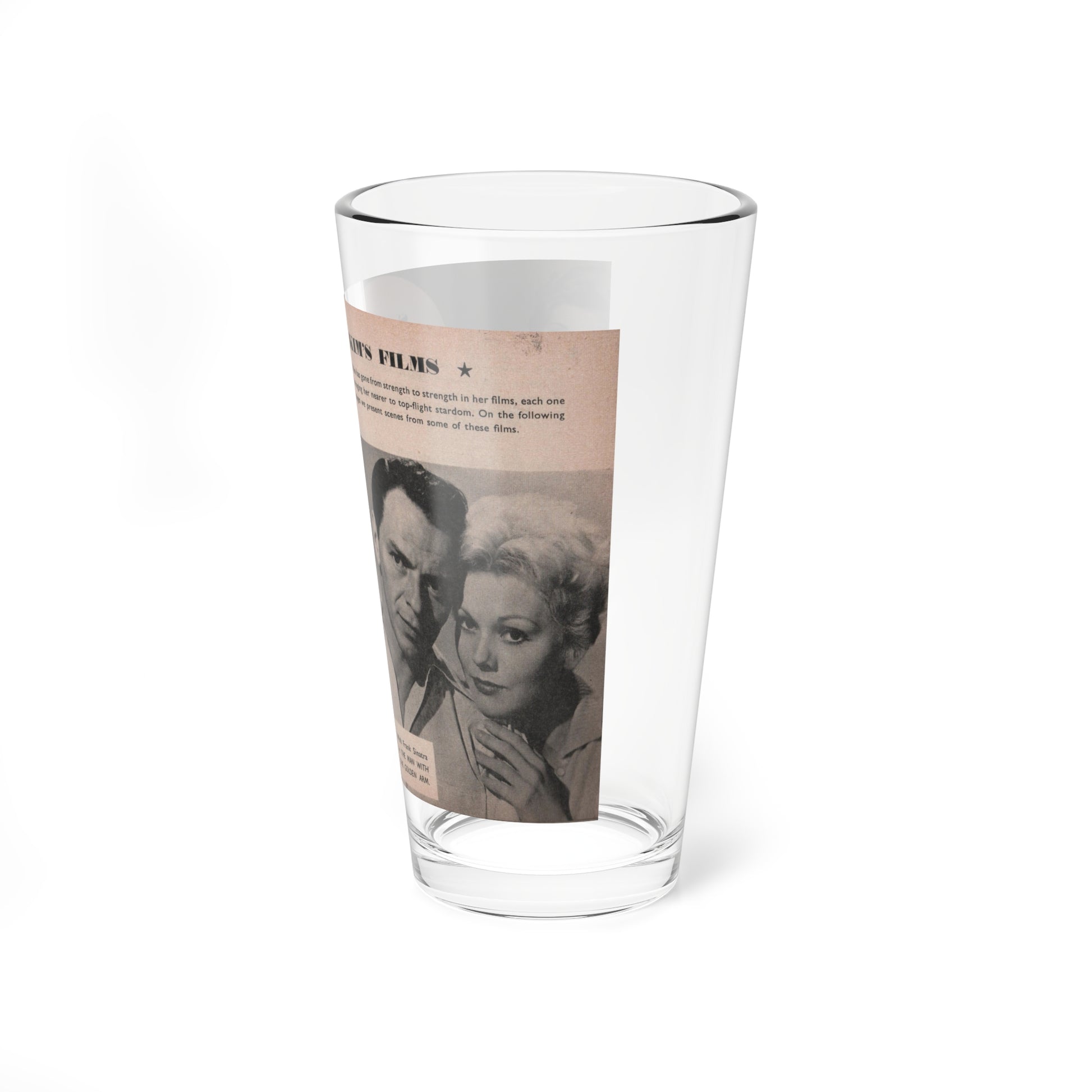 Kim Novak #164 - Scanned Mag. 66 Photos (Vintage Female Icon) Pint Glass 16oz-Go Mug Yourself