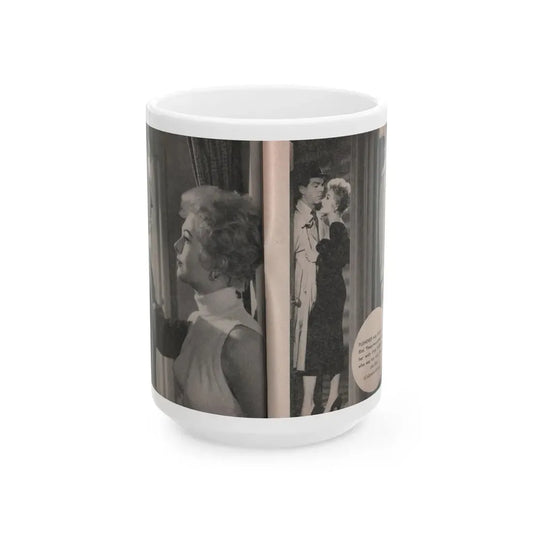Kim Novak #167 - Scanned Mag. 66 Photos (Vintage Female Icon) White Coffee Mug 15oz - Go Mug Yourself