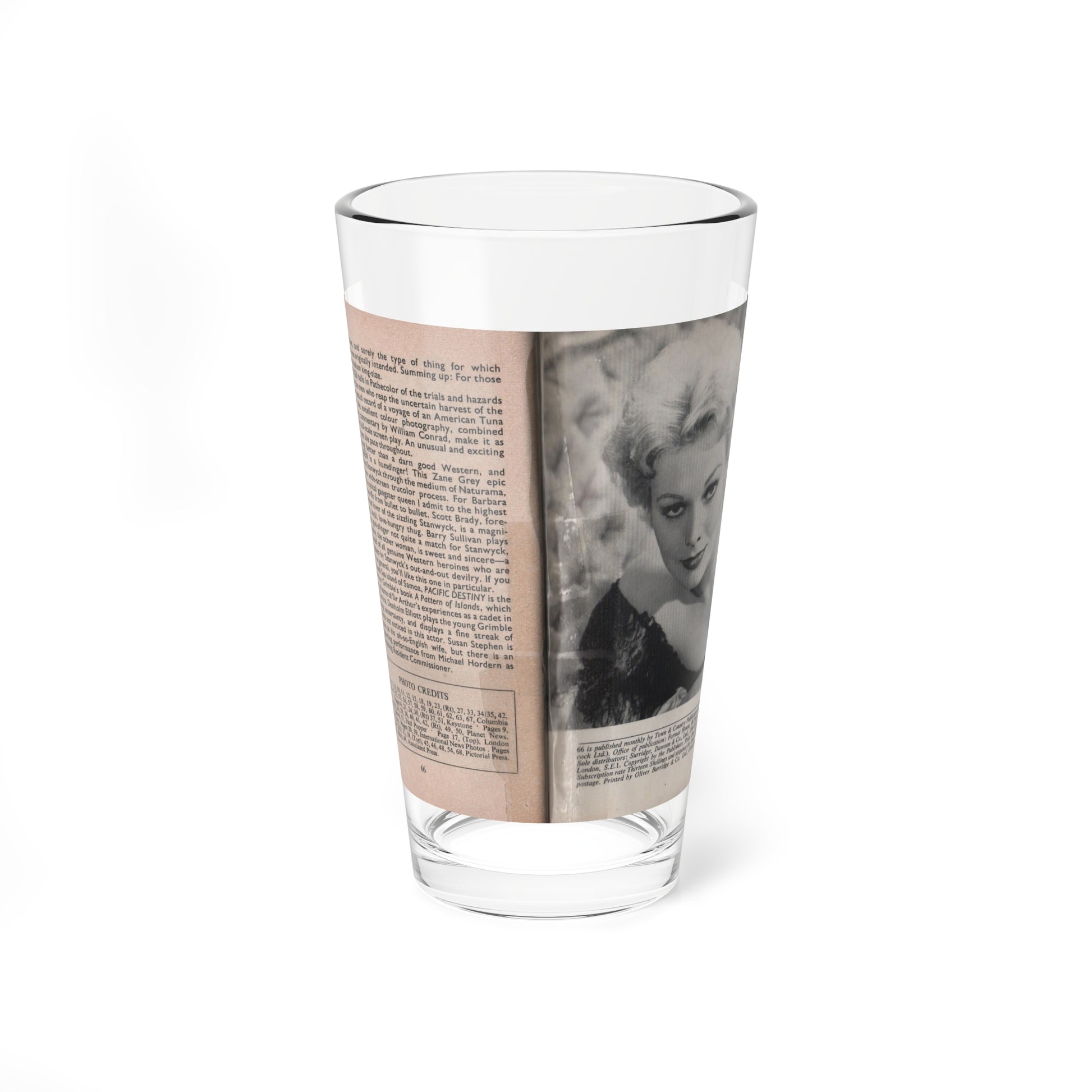 Kim Novak #169 - Scanned Mag. 66 Photos (Vintage Female Icon) Pint Glass 16oz-16oz-Go Mug Yourself