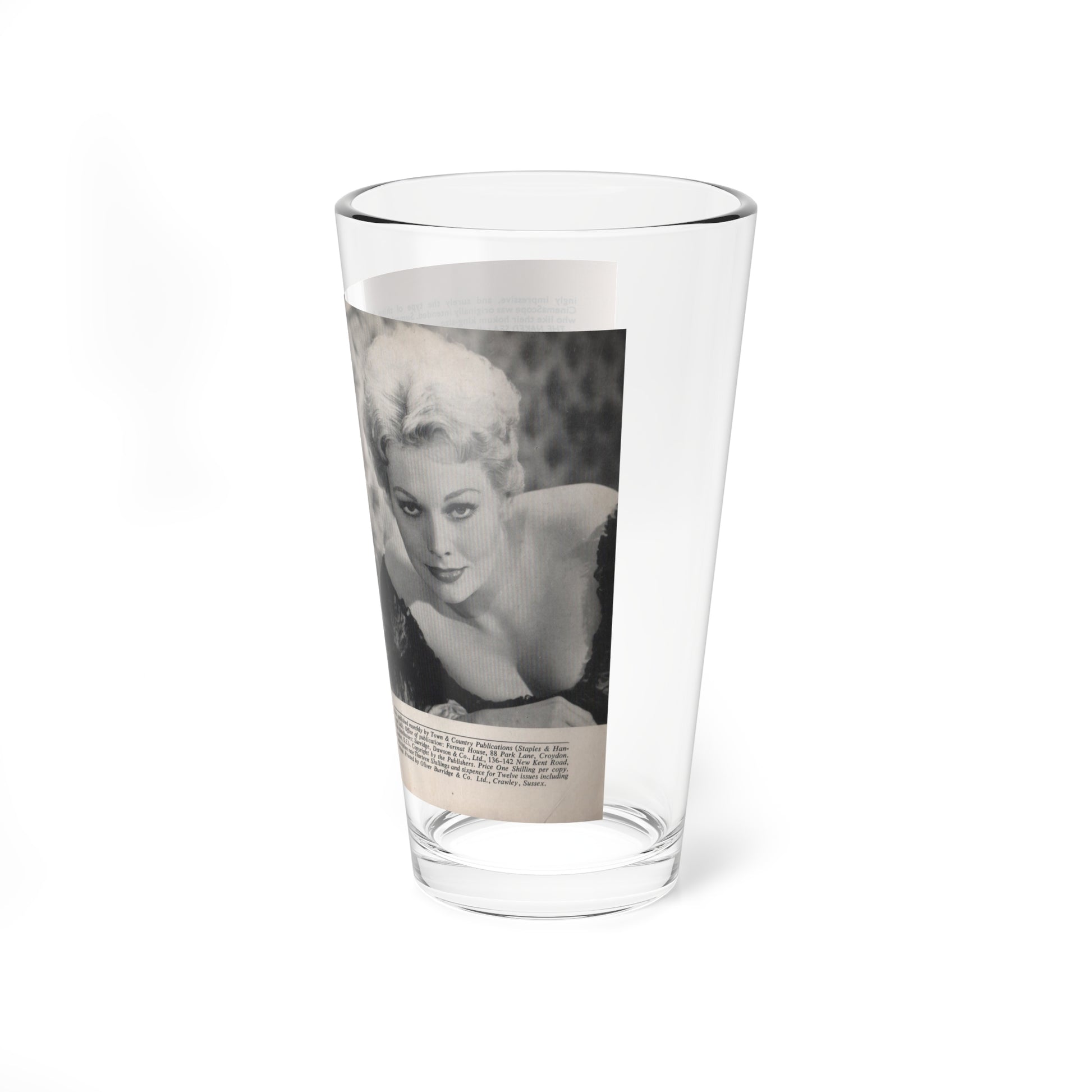 Kim Novak #169 - Scanned Mag. 66 Photos (Vintage Female Icon) Pint Glass 16oz-Go Mug Yourself