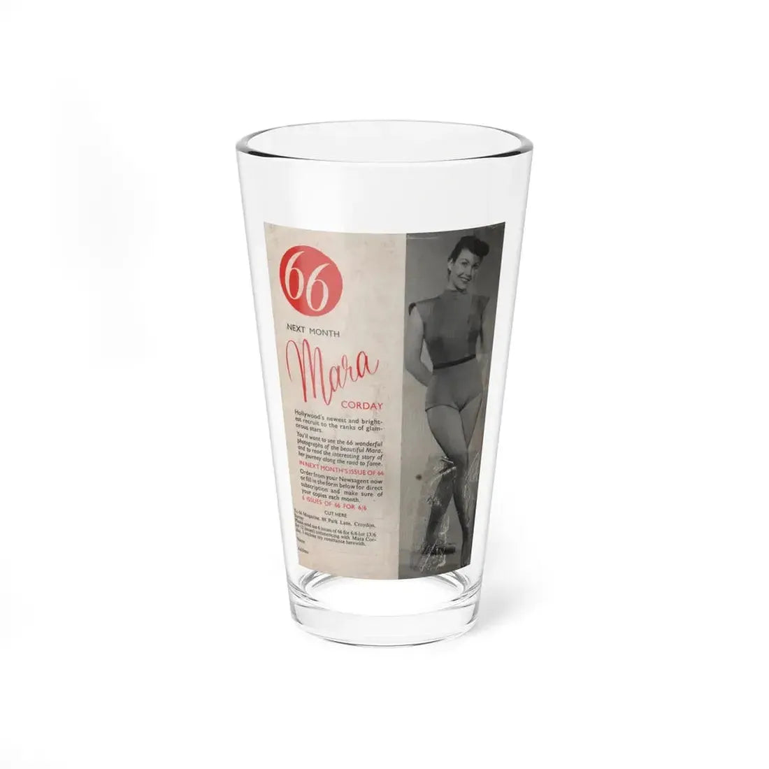 Kim Novak #170 - Scanned Mag. 66 Photos (Vintage Female Icon) Pint Glass 16oz 16oz - Go Mug Yourself