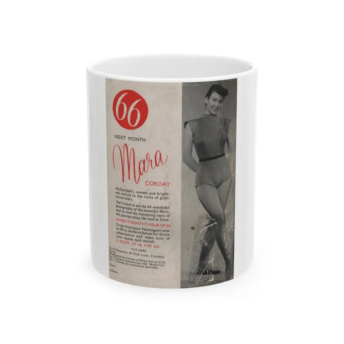 Kim Novak #170 - Scanned Mag. 66 Photos (Vintage Female Icon) White Coffee Mug 11oz - Go Mug Yourself
