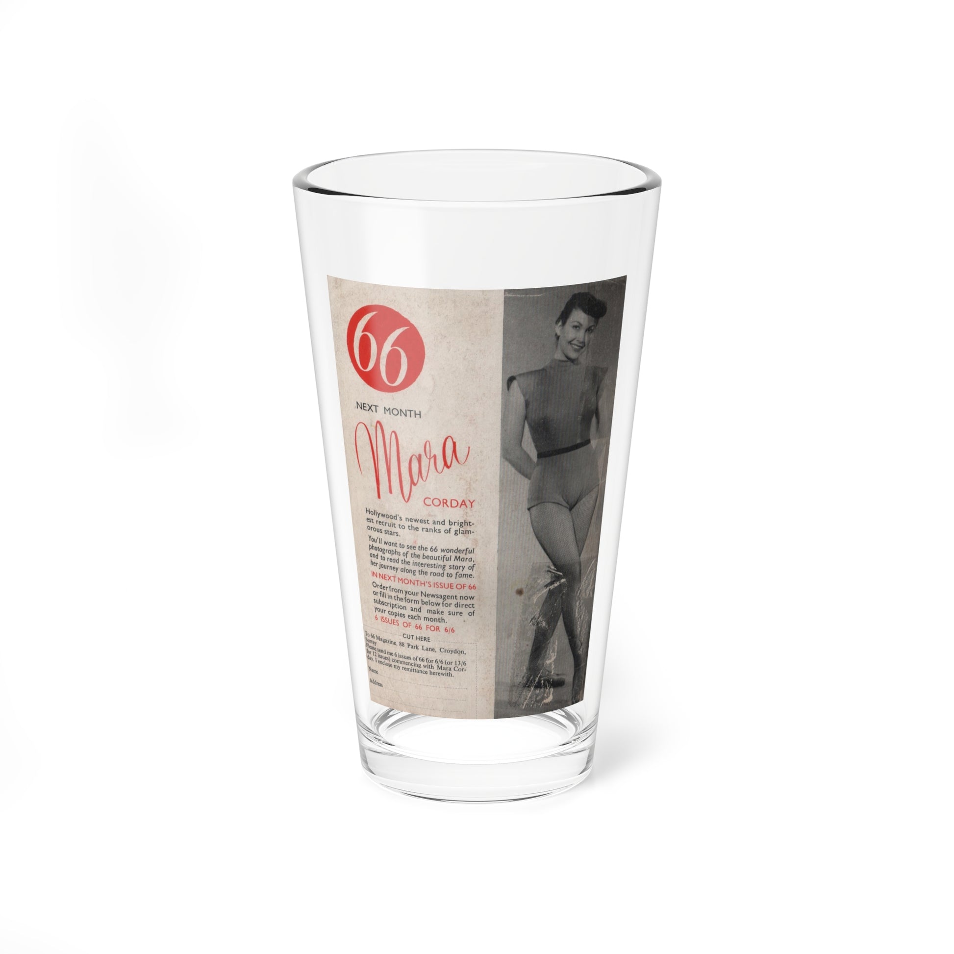 Kim Novak #170 - Scanned Mag. 66 Photos (Vintage Female Icon) Pint Glass 16oz-16oz-Go Mug Yourself