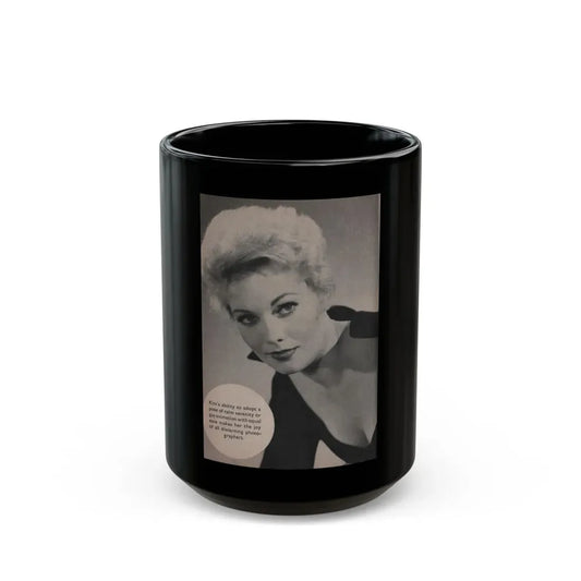 Kim Novak #180 - Scanned Mag. 66 Photos (Vintage Female Icon) Black Coffee Mug 15oz - Go Mug Yourself