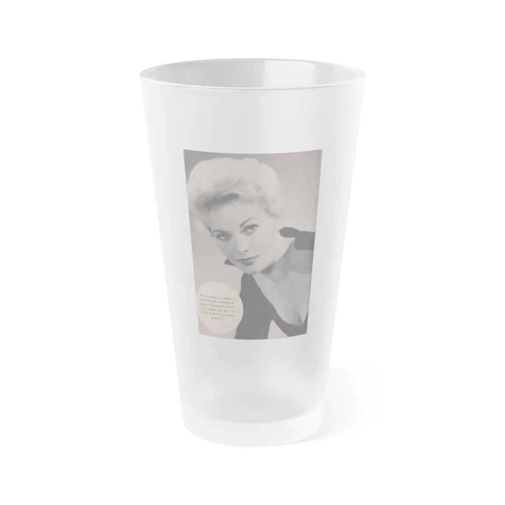 Kim Novak #180 - Scanned Mag. 66 Photos (Vintage Female Icon) Frosted Pint Glass 16oz-16oz-Frosted-Go Mug Yourself