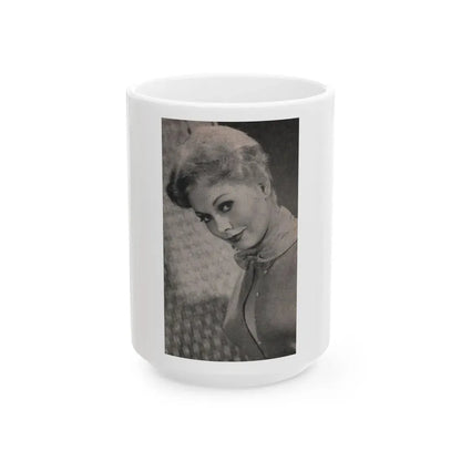 Kim Novak #181 - Scanned Mag. 66 Photos (Vintage Female Icon) White Coffee Mug 15oz - Go Mug Yourself