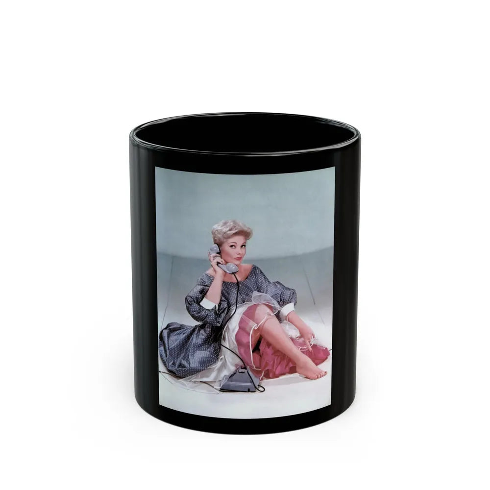 Kim Novak #187 (Vintage Female Icon) Black Coffee Mug-11oz-Go Mug Yourself