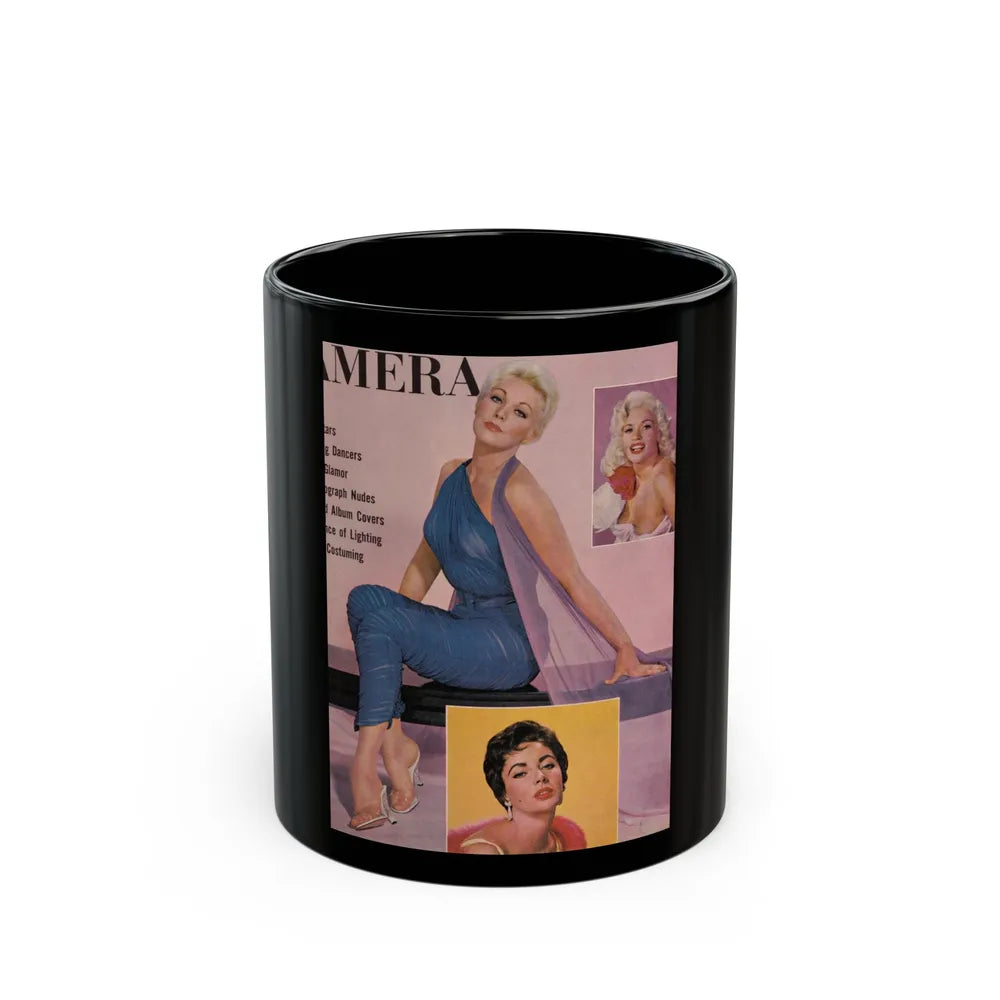 Kim Novak #190 (Vintage Female Icon) Black Coffee Mug-11oz-Go Mug Yourself