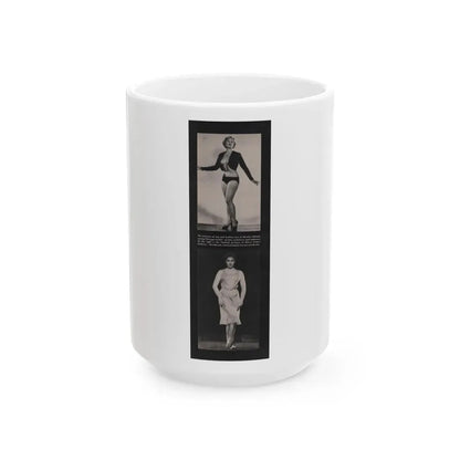 Kim Novak #209 - Playboy Mag. Oct. '59 - 2 B&W Photos (Vintage Female Icon) White Coffee Mug 15oz - Go Mug Yourself