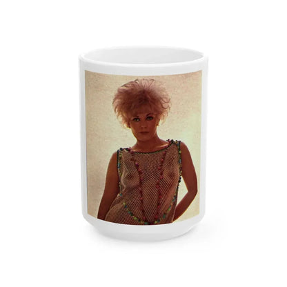 Kim Novak #210 - See through top (Vintage Female Icon) White Coffee Mug 15oz - Go Mug Yourself