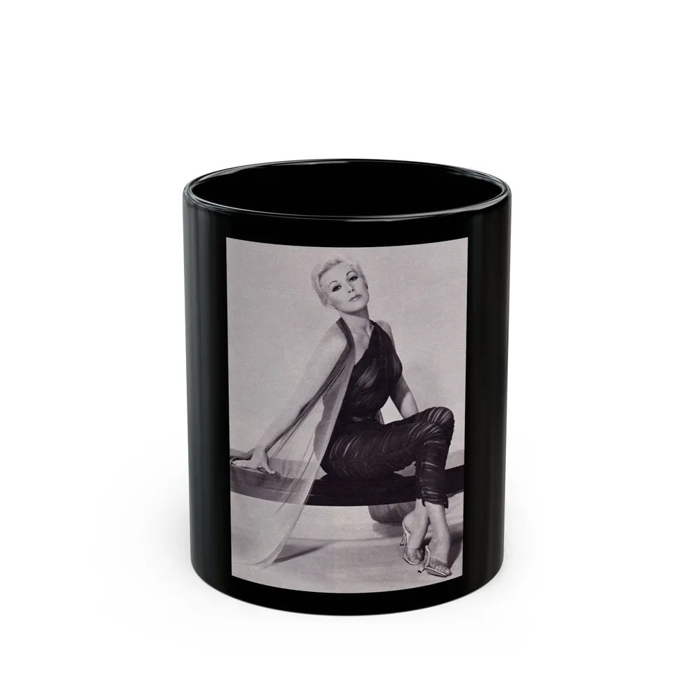 Kim Novak #215 (Vintage Female Icon) Black Coffee Mug-11oz-Go Mug Yourself