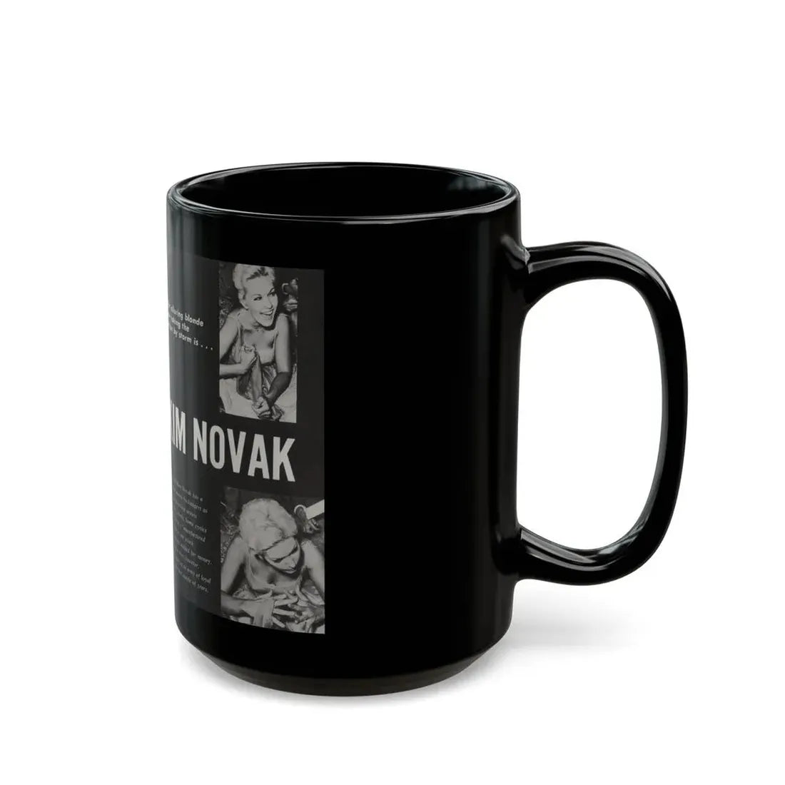 Kim Novak #217 - Pose! Pocket Mag. July '58 - 3 B&W Photos & Short Article (Vintage Female Icon) Black Coffee Mug - Go Mug Yourself