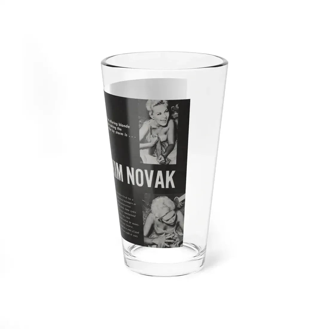 Kim Novak #217 - Pose! Pocket Mag. July '58 - 3 B&W Photos & Short Article (Vintage Female Icon) Pint Glass 16oz - Go Mug Yourself