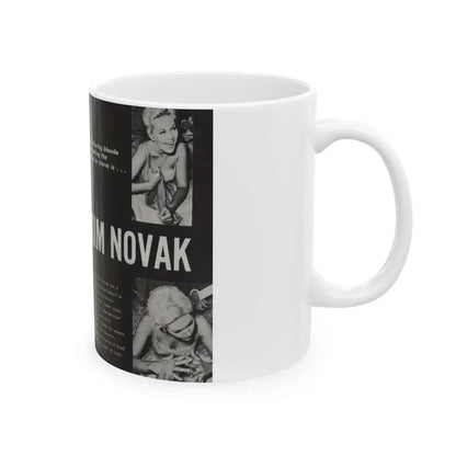 Kim Novak #217 - Pose! Pocket Mag. July '58 - 3 B&W Photos & Short Article (Vintage Female Icon) White Coffee Mug - Go Mug Yourself