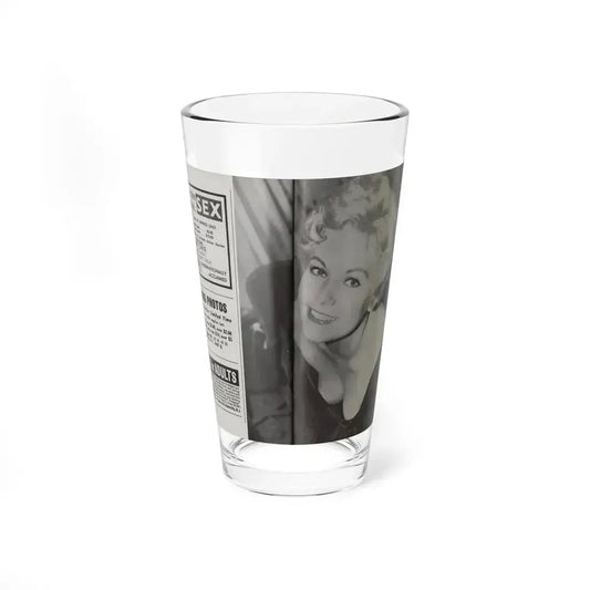 Kim Novak #219 - Pose! Pocket Mag. July '58 - 1 B&W Part Centerfold Photo (Vintage Female Icon) Pint Glass 16oz 16oz - Go Mug Yourself