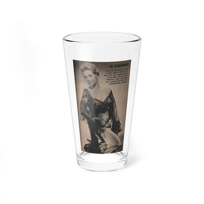 Kim Novak #220 - Tab Mag. April '55 - B&W Photo & Caption (Vintage Female Icon) Pint Glass 16oz 16oz - Go Mug Yourself