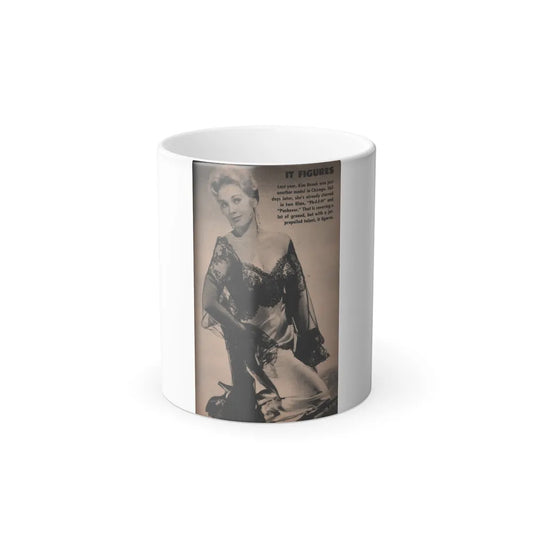 Kim Novak #220 - Tab Mag. April '55 - B&W Photo & Caption (Vintage Female Icons) Color Changing Mug 11oz-11oz-Go Mug Yourself