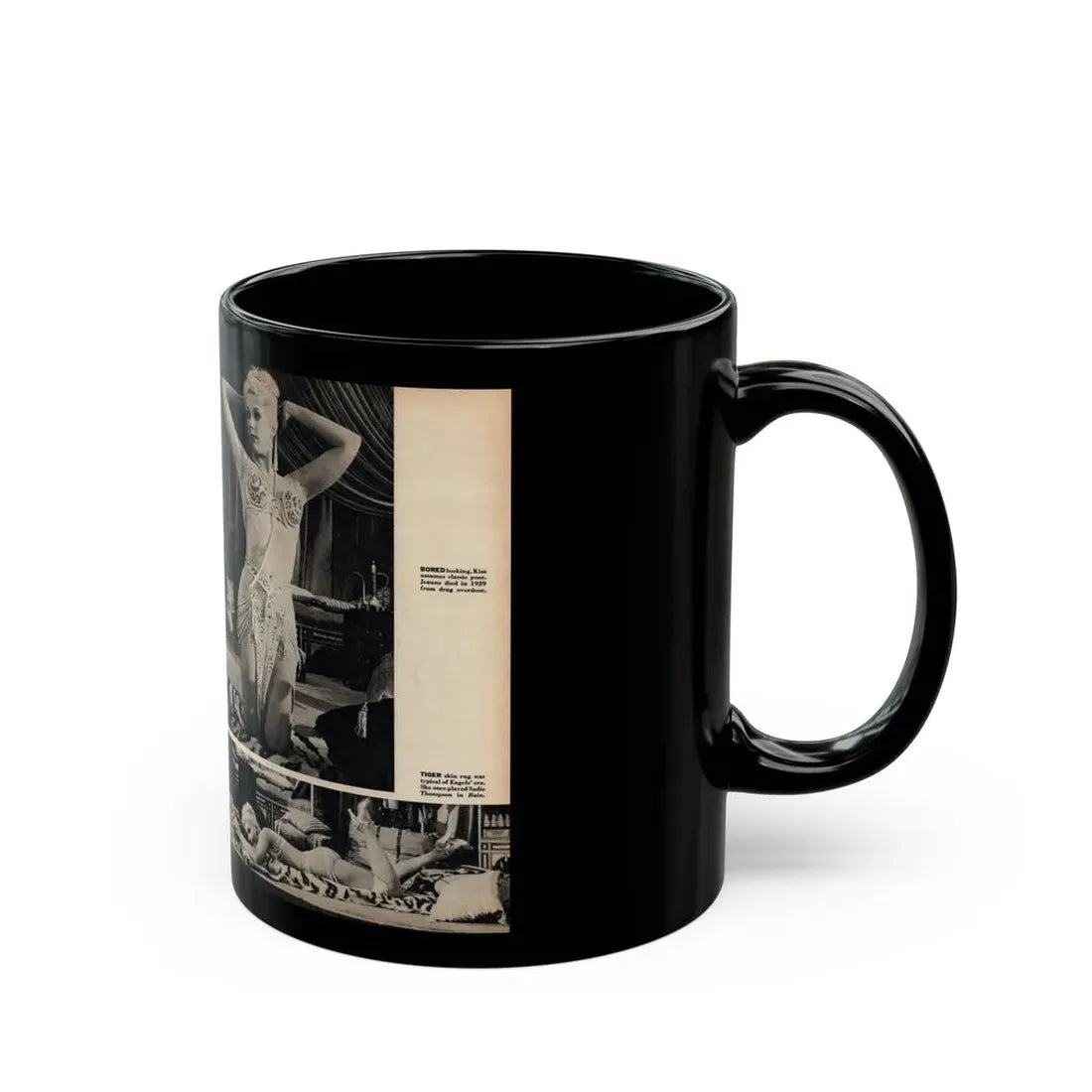 Kim Novak #242 - Pages 12 & 13 Pages 1 & 2 of 2 with, 5 B&W Pics of Kim from Jeanne Eagles '57 Film from SEE For Men Mag. Nov. '57 (Vintage Female Icon) Black Coffee Mug - Go Mug Yourself