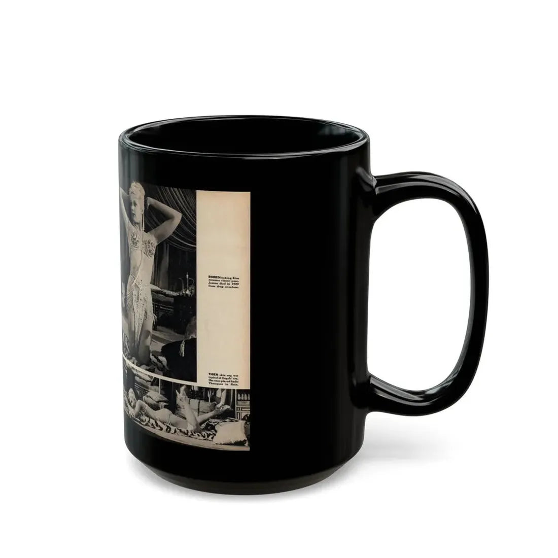 Kim Novak #242 - Pages 12 & 13 Pages 1 & 2 of 2 with, 5 B&W Pics of Kim from Jeanne Eagles '57 Film from SEE For Men Mag. Nov. '57 (Vintage Female Icon) Black Coffee Mug - Go Mug Yourself