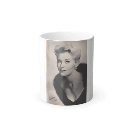 Kim Novak #249 - Tempo Mag. 2-21-56 - 1 B&W Photo (Vintage Female Icons) Color Changing Mug 11oz-11oz-Go Mug Yourself