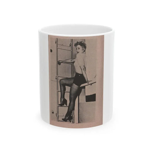 Kim Novak #250 - Bold Mag. Jan. '56 - 1 B&W Photo (Vintage Female Icon) White Coffee Mug 11oz - Go Mug Yourself