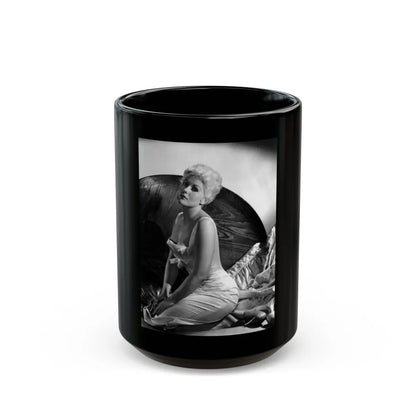 Kim Novak #279 (Vintage Female Icon) Black Coffee Mug-15oz-Go Mug Yourself