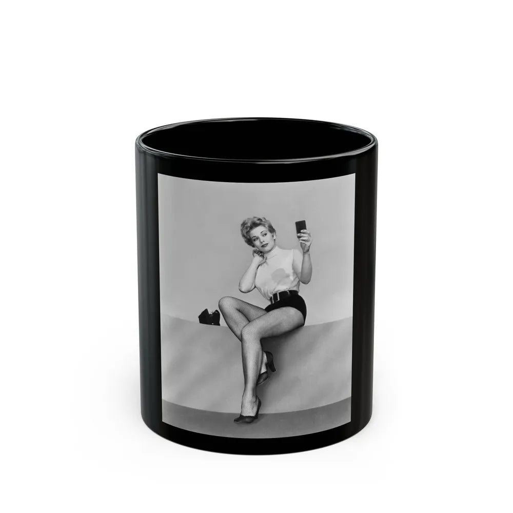 Kim Novak #281 (Vintage Female Icon) Black Coffee Mug-11oz-Go Mug Yourself