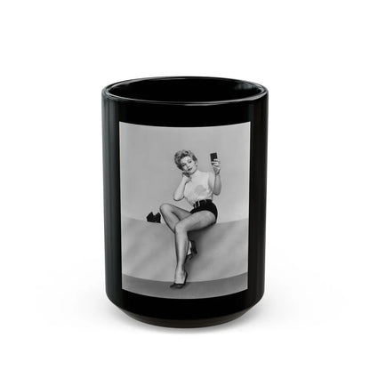 Kim Novak #281 (Vintage Female Icon) Black Coffee Mug-15oz-Go Mug Yourself