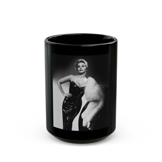 Kim Novak #282 (Vintage Female Icon) Black Coffee Mug-15oz-Go Mug Yourself