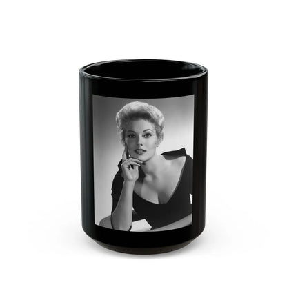 Kim Novak #283 (Vintage Female Icon) Black Coffee Mug-15oz-Go Mug Yourself