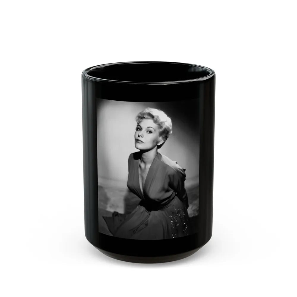 Kim Novak #287 (Vintage Female Icon) Black Coffee Mug-15oz-Go Mug Yourself