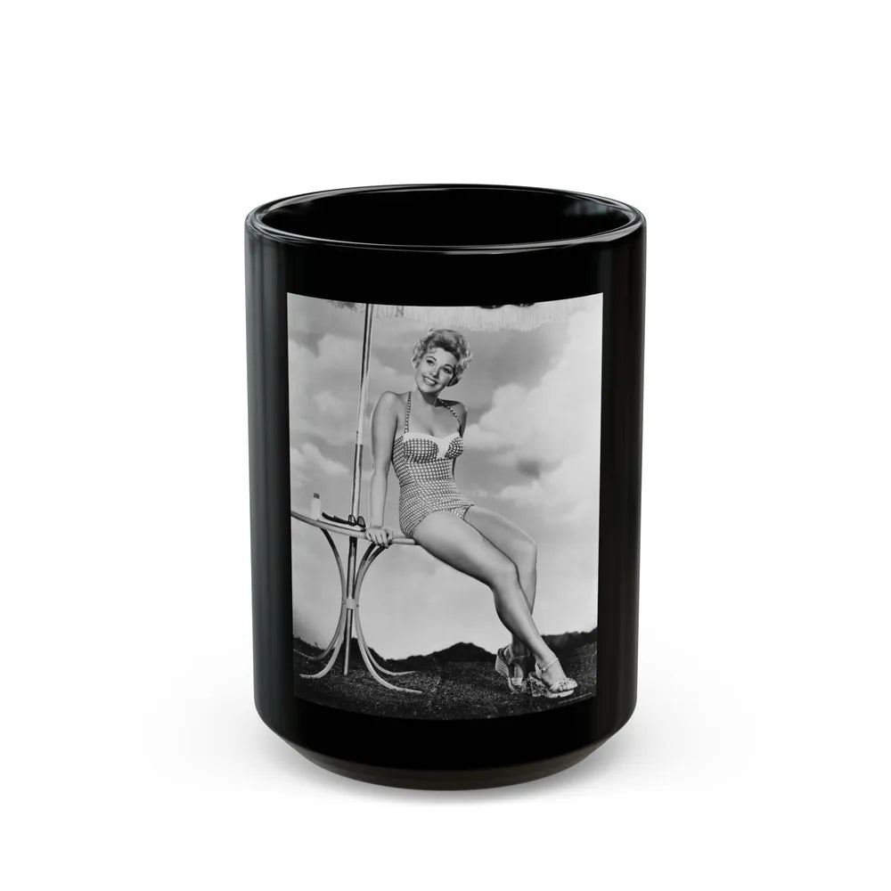 Kim Novak #301 (Vintage Female Icon) Black Coffee Mug-15oz-Go Mug Yourself