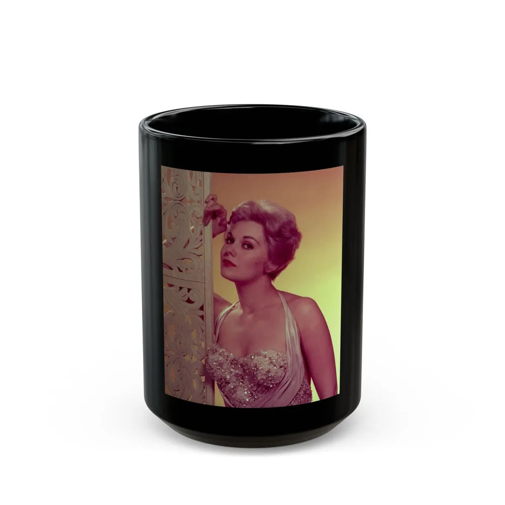 Kim Novak #305 (Vintage Female Icon) Black Coffee Mug-15oz-Go Mug Yourself