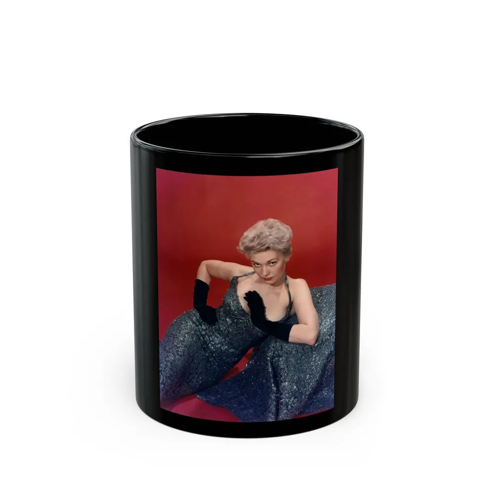 Kim Novak #306 (Vintage Female Icon) Black Coffee Mug-11oz-Go Mug Yourself