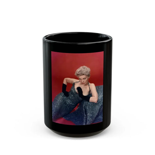 Kim Novak #306 (Vintage Female Icon) Black Coffee Mug-15oz-Go Mug Yourself