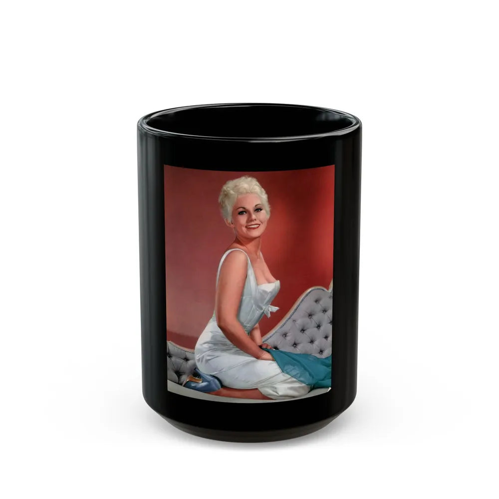 Kim Novak #309 (Vintage Female Icon) Black Coffee Mug-15oz-Go Mug Yourself